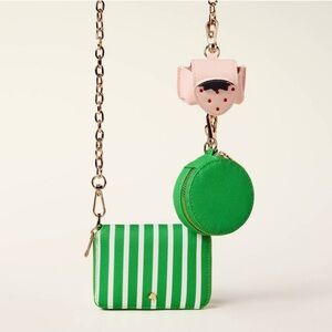 kate spade new york x Target Green/White Stripe Mini Crossbody Bag